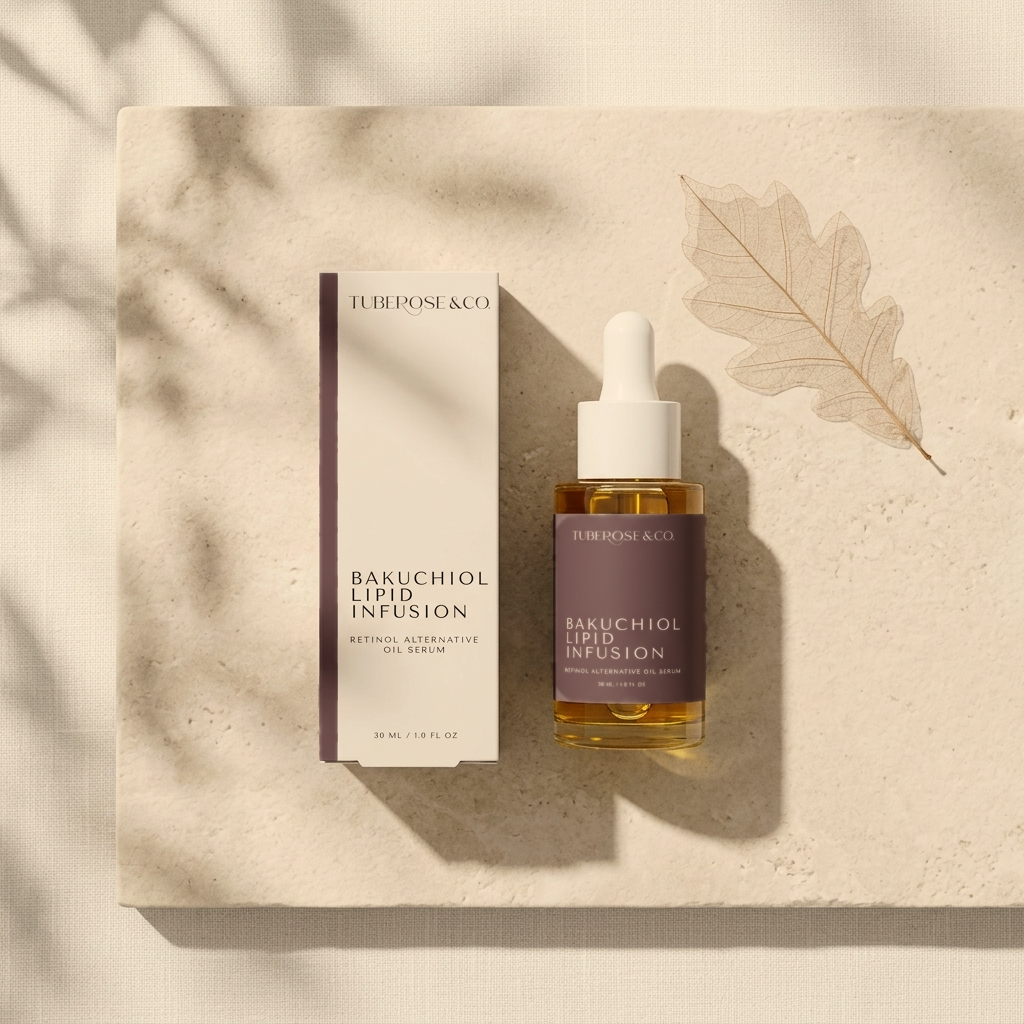 Tuberose & Co. Bakuchiol Lipid Infusion with retail packaging box