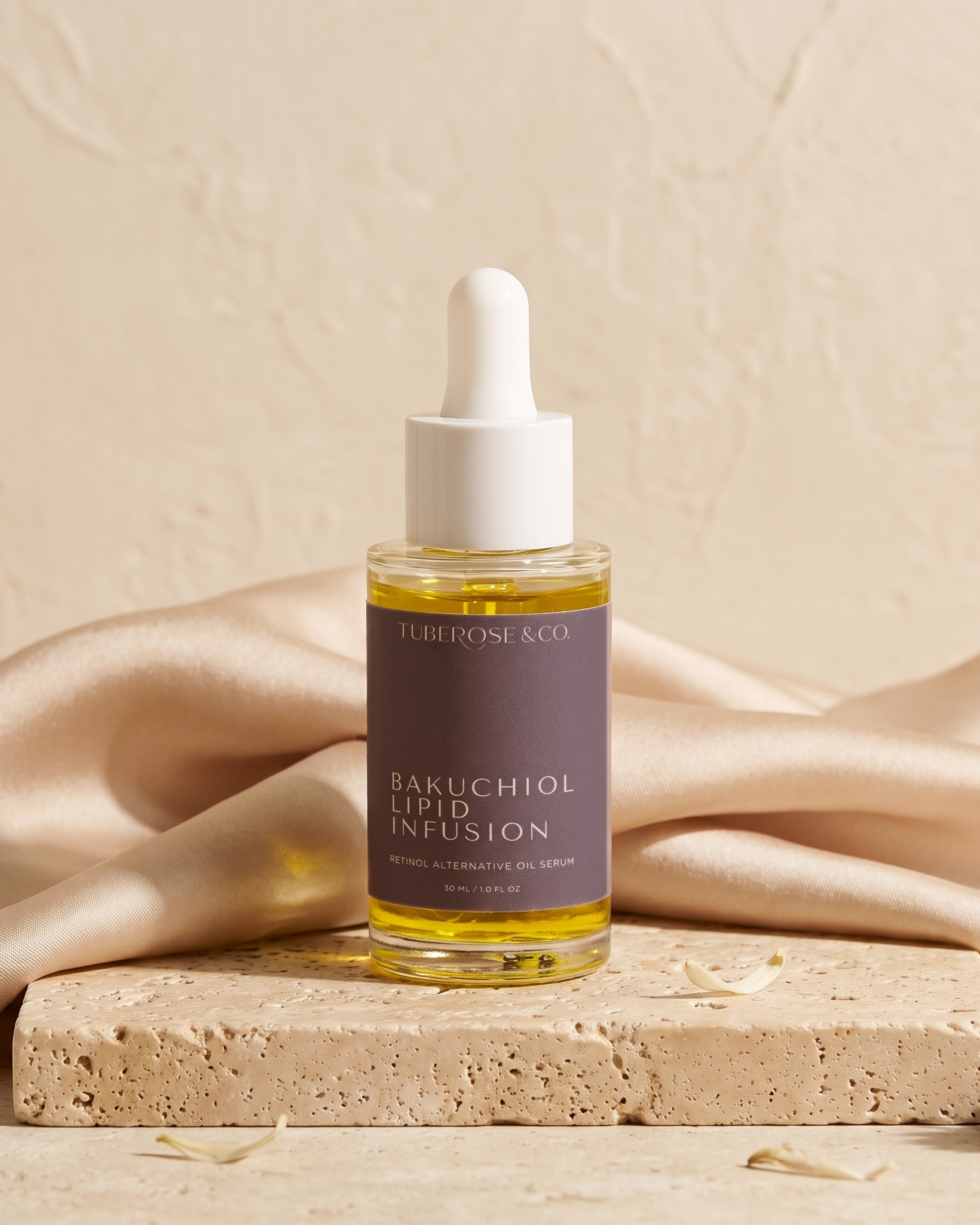 Tuberose & Co. Bakuchiol Lipid Infusion product shot on display