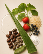 Tuberose & Co. Bioactive Peptide Concentrate styled in a botanical still life