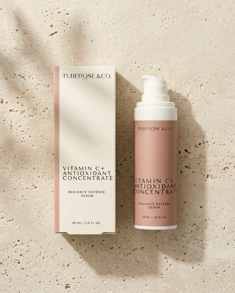 Tuberose & Co. Vitamin C+ Antioxidant Concentrate with retail packaging box